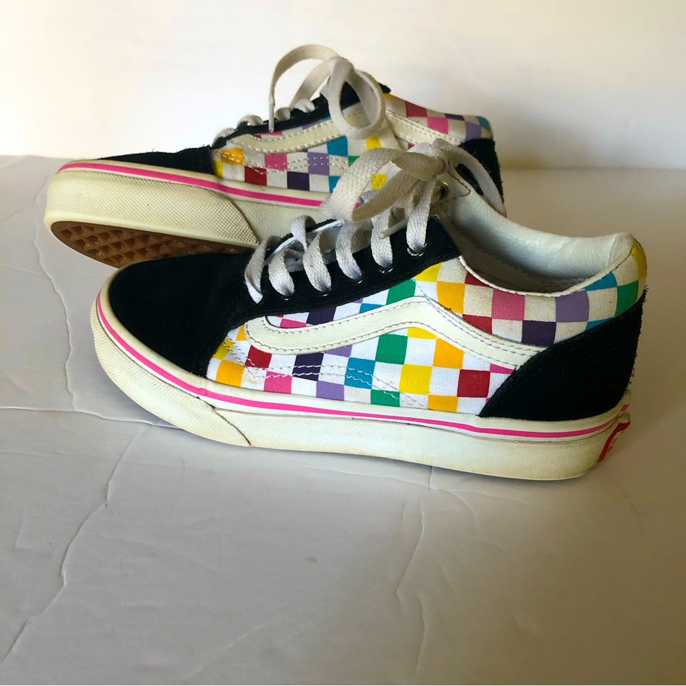 VANS Rainbow Check Old Skool Kids Size 1